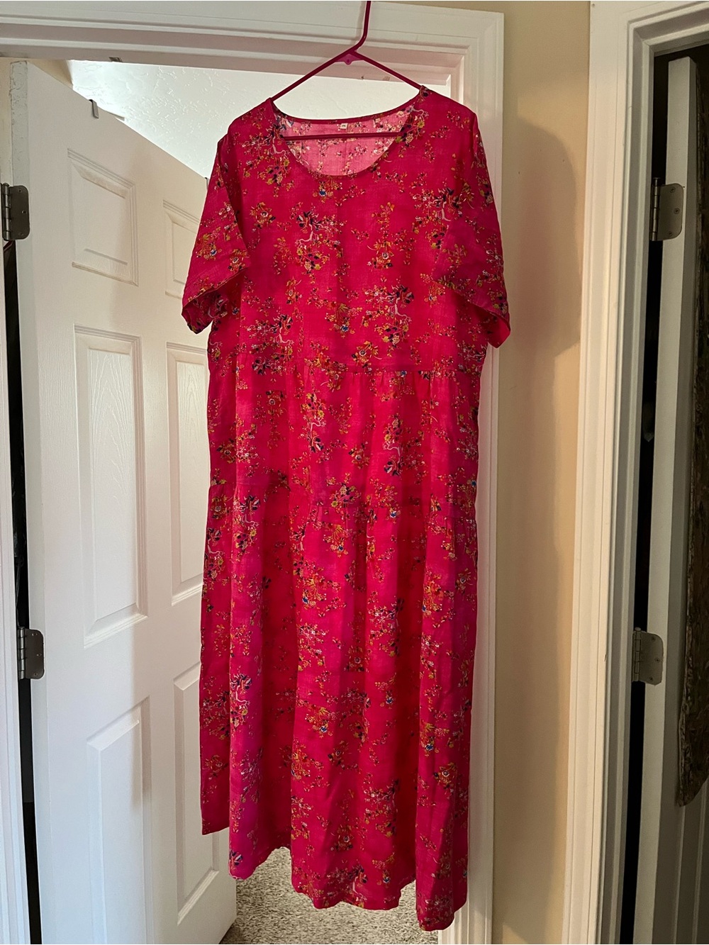Women's Floral Dress in Fuchsia Pink
